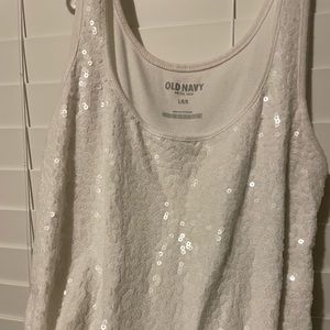 Old Navy white sequin tank top